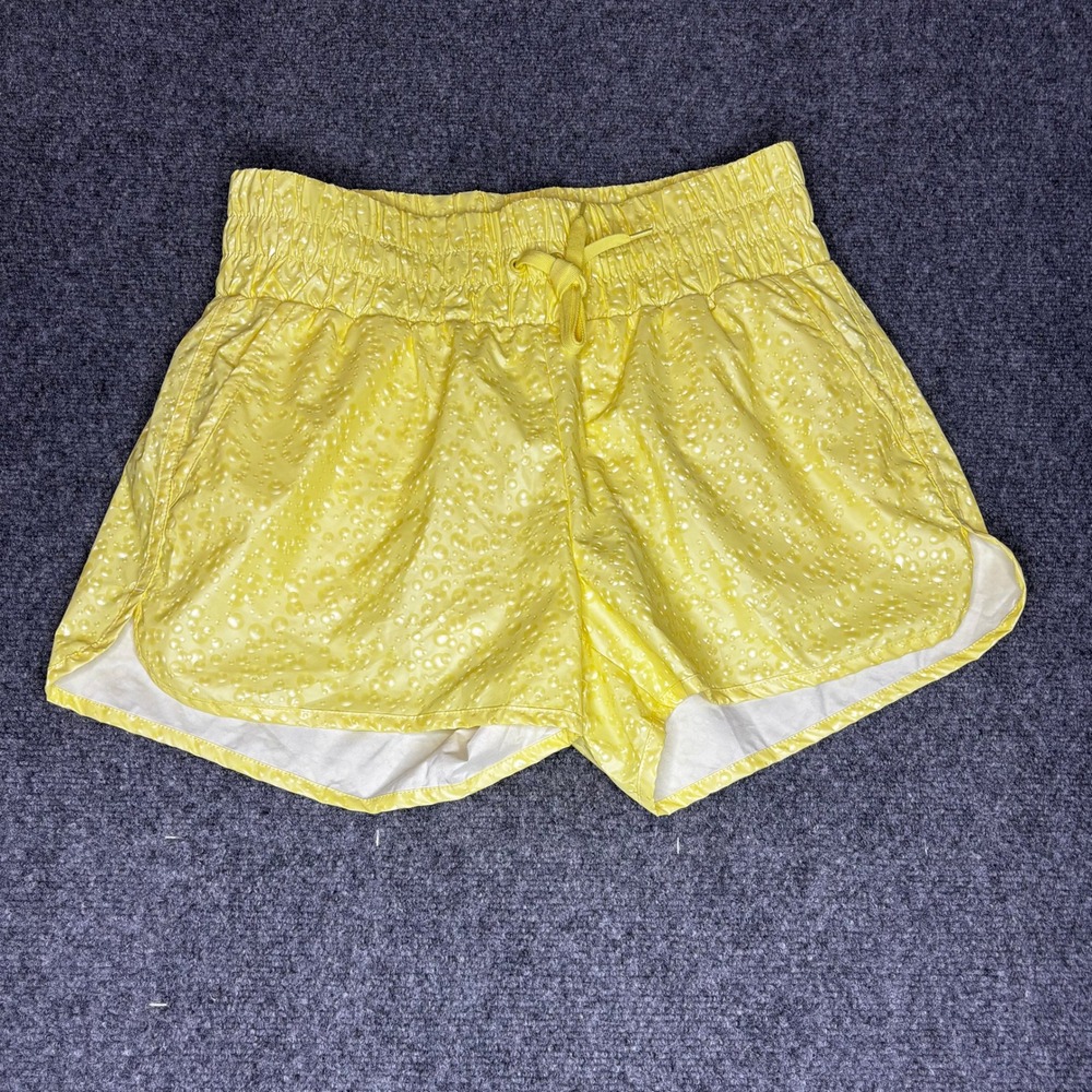 ZYIA Active Women's Yellow Bubble Print Drawstring Waist‎ Running Shorts